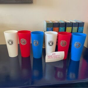 NOS Unbranded United States Bicentennial Red White & Blue Plastic Tumblers